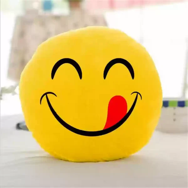 Yellow Emoji Cushion – Fun, and Comfortable with Ball Fiber Filling - Image 4
