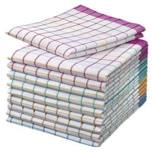 Premium Multi-Check Kitchen Towels – Set of 5 Pieces