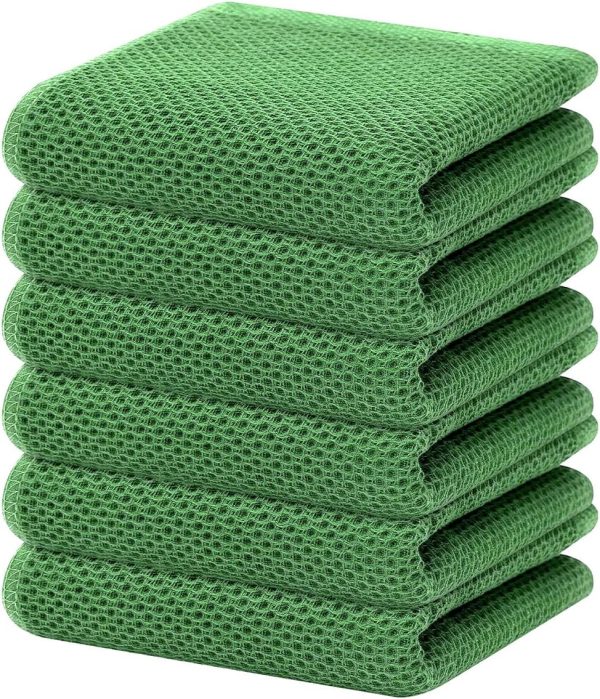 Homaxy 100% Cotton Waffle Weave Dish Towels – Soft & Absorbent (4-Pack, 13x28 Inches) - Image 3