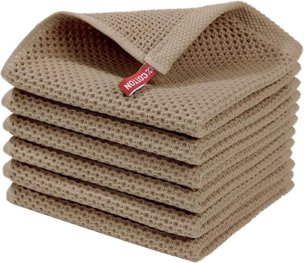 Homaxy 100% Cotton Waffle Weave Dish Towels – Soft & Absorbent (4-Pack, 13x28 Inches)